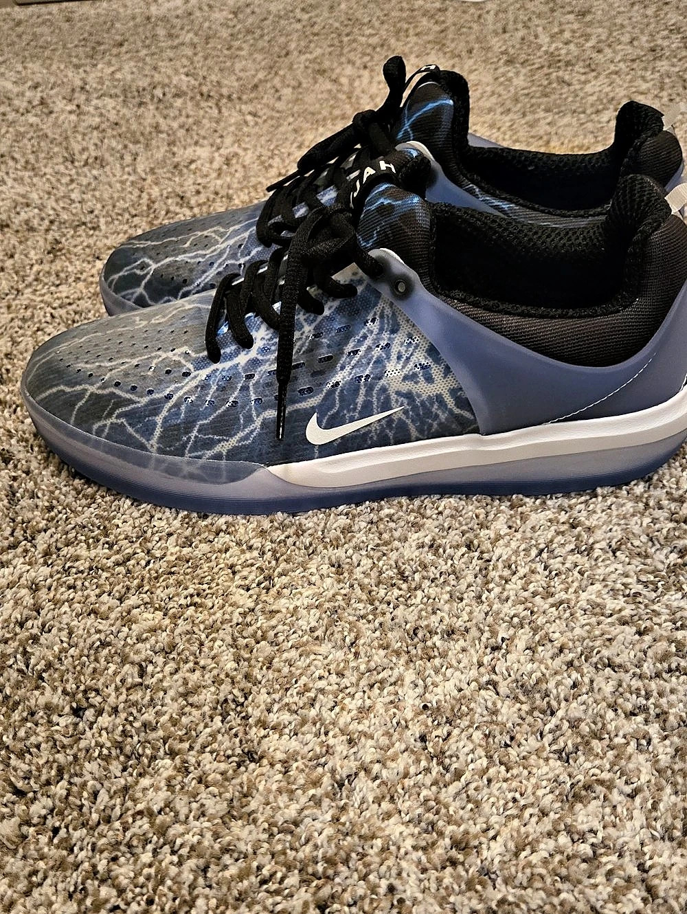 Nike SB Zoom Nyjah 3 PRM 'Trouble at Home' Sneakers Blue & Black US 10.5